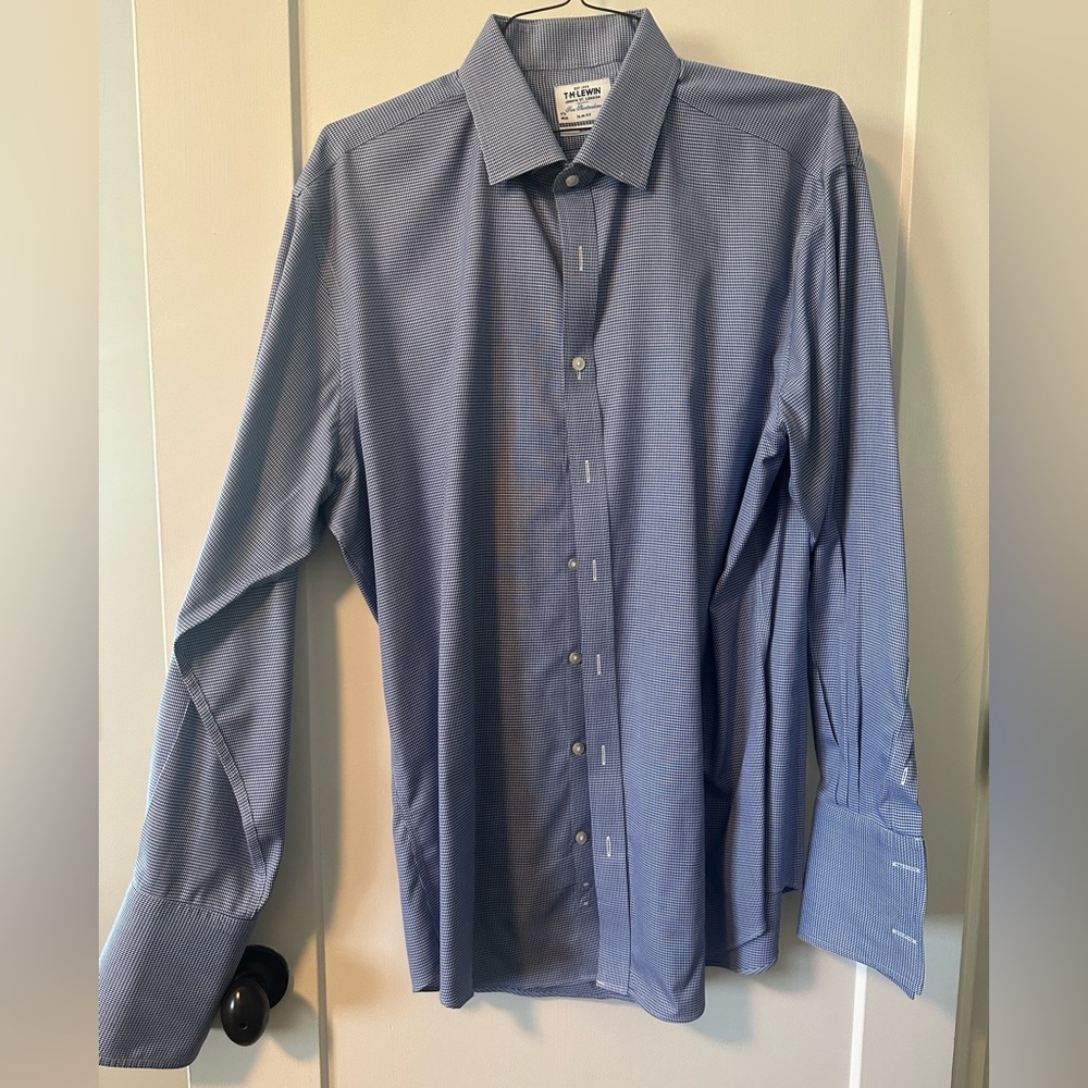 T.M. Lewin Mens Slim Fit Dress Shirt - Size 17 1/2